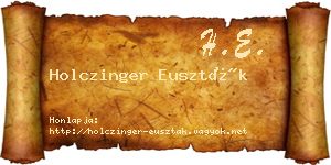 Holczinger Euszták névjegykártya